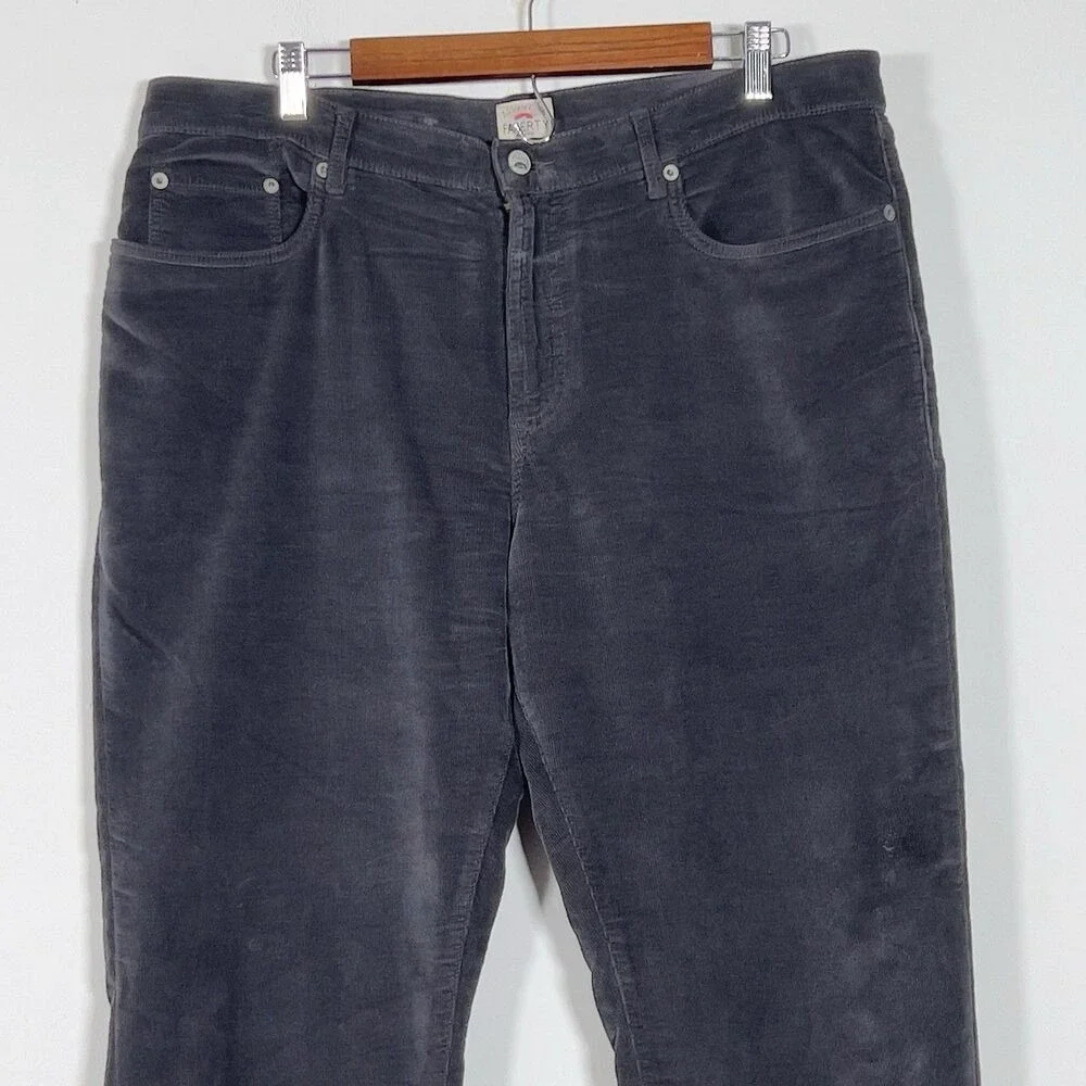 Faherty Stretch Terry Corduroy Pants Mens Sz 36x30(29) Gray 5 Pocket